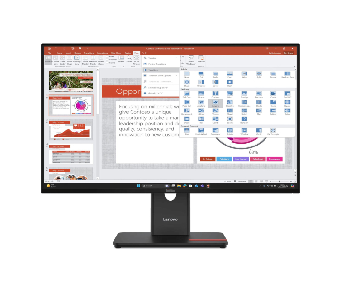 Monitor Lenovo ThinkVision T27Q-40 27" QHD IPS 2560x1440 HDMI DP 64A6GAT6EU