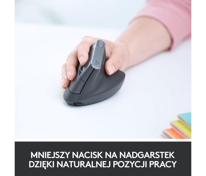 Logitech MX Vertical Optical Black 910-005448 – ergonomiczna mysz bezprzewodowa 4000 DPI Unifying Bluetooth