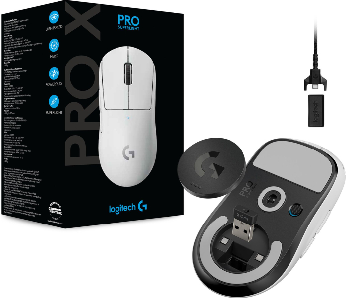 Mysz bezprzewodowa Logitech G Pro X Superlight Biała gamingowa lekka