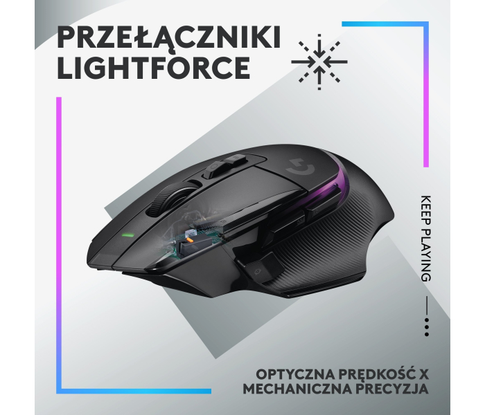 Logitech G502 X Plus Mysz Bezprzewodowa Gamingowa RGB Lightspeed 25K Czarna