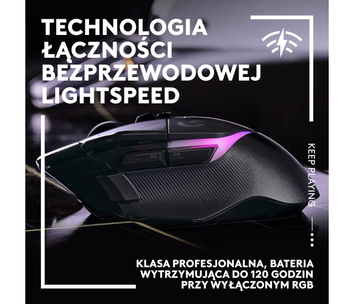Logitech G502 X Plus Mysz Bezprzewodowa Gamingowa RGB Lightspeed 25K Czarna
