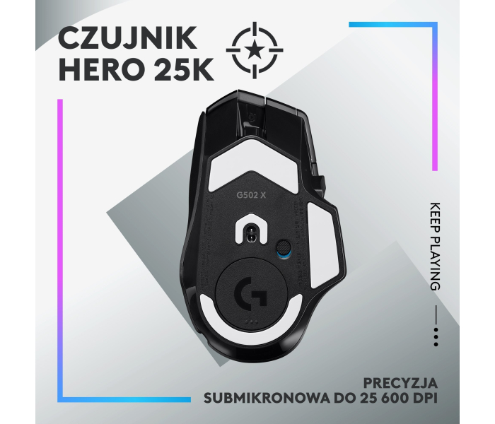 Logitech G502 X Plus Mysz Bezprzewodowa Gamingowa RGB Lightspeed 25K Czarna