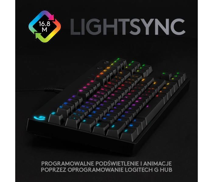 Logitech G PRO GX Blue RGB USB US Black 920-009392 – mechaniczna klawiatura gamingowa TKL
