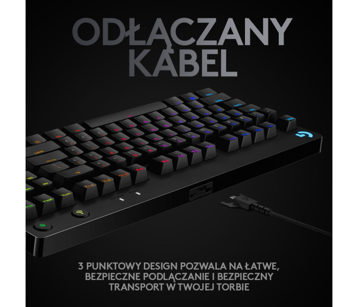 Logitech G PRO GX Blue RGB USB US Black 920-009392 – mechaniczna klawiatura gamingowa TKL