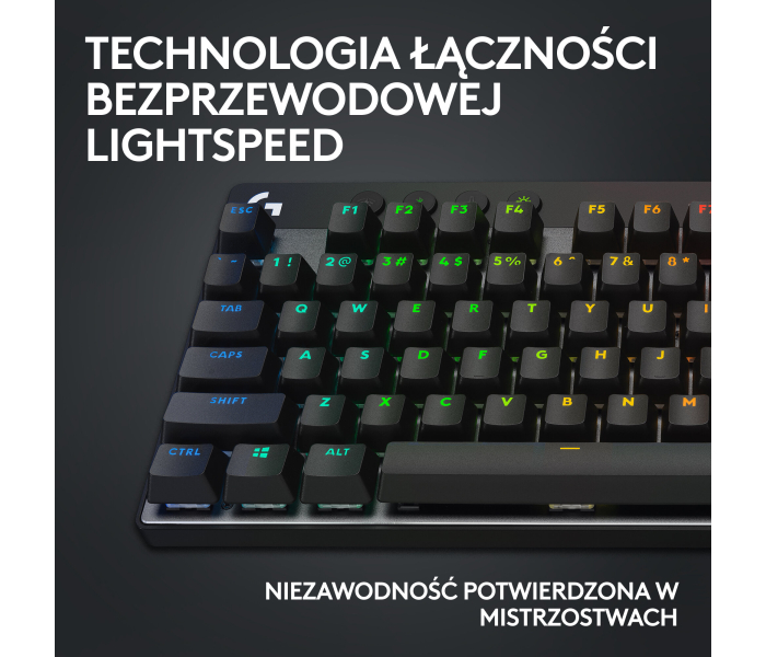 Logitech PRO X TKL LIGHTSPEED GX Brown 920-012136 – bezprzewodowa klawiatura gamingowa TKL RGB, LIGHTSPEED, Bluetooth, QWERTY