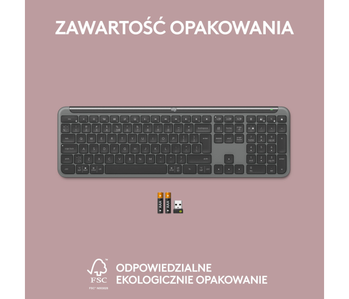 Logitech Signature Slim K950 920-012465 Klawiatura Bezprzewodowa Bluetooth USB