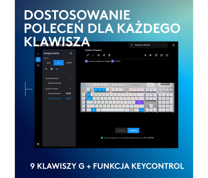 Logitech G915 X Lightspeed GL Tactile White 920-012690 – bezprzewodowa klawiatura mechaniczna RGB