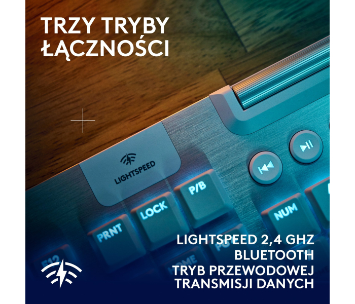 Logitech G915 X Lightspeed GL Tactile White 920-012690 – bezprzewodowa klawiatura mechaniczna RGB