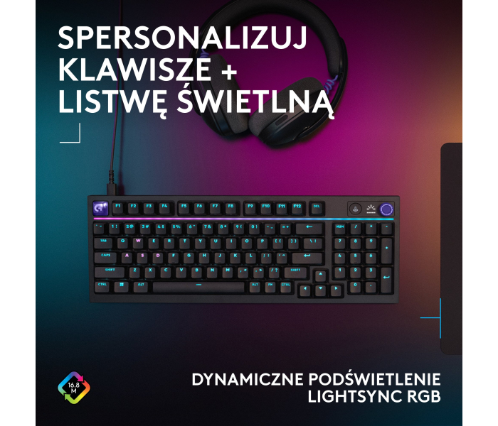 Logitech G316 X 98 Black 920-014195 – mechaniczna klawiatura gamingowa 8 kHz RGB USB-C