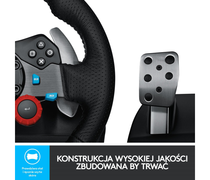 Kierownica Logitech G29 Driving Force PS5 PS4 PC PS3 Pedały Sprzęgło Skóra