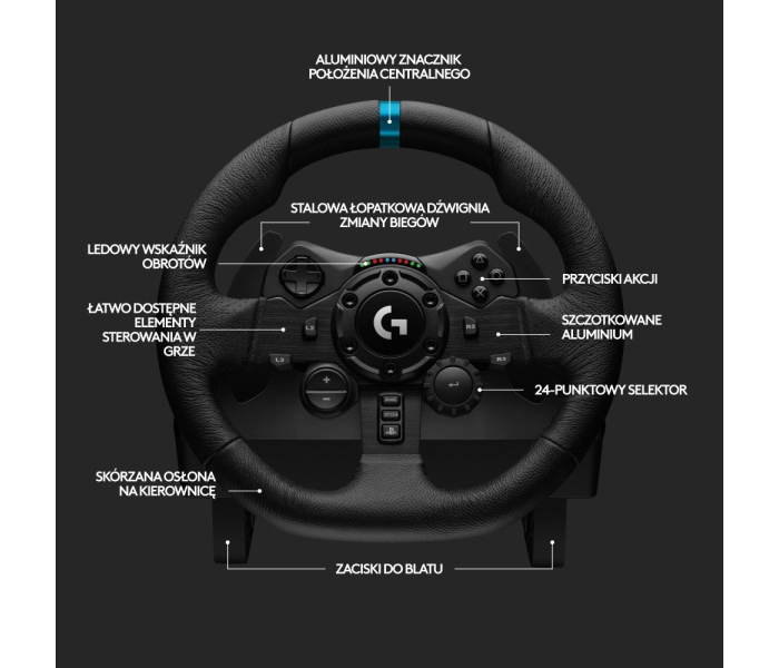 Kierownica Logitech G923 TrueForce PC PS5 PS4 Force Feedback USB