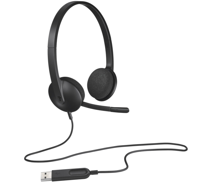 Słuchawki z mikrofonem Logitech H340 USB nauszne do komputera czarne