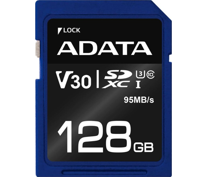 ADATA Premier Pro SDXC 128GB UHS-I U3 V30 Class 10 100MB/s ASDX128GUI3V30S-R