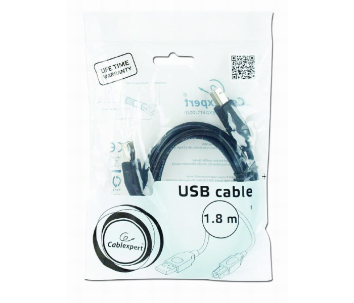 Gembird Kabel USB 2.0 typ A-B 1.8m Czarny CCP-USB2-AMBM-6 Drukarkowy