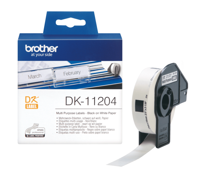 Brother DK-11204 Etykiety samoprzylepne 17x54 mm 400 szt. na rolce do drukarek QL DK11204