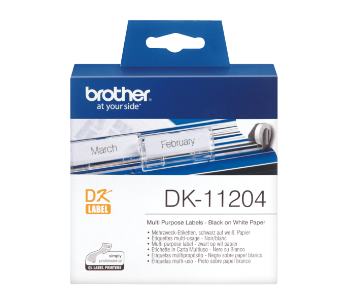 Brother DK-11204 Etykiety samoprzylepne 17x54 mm 400 szt. na rolce do drukarek QL DK11204