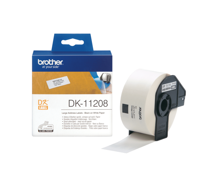 Brother DK-11208 Etykiety samoprzylepne 38x90 mm 400 szt. na rolce do drukarek QL DK11208