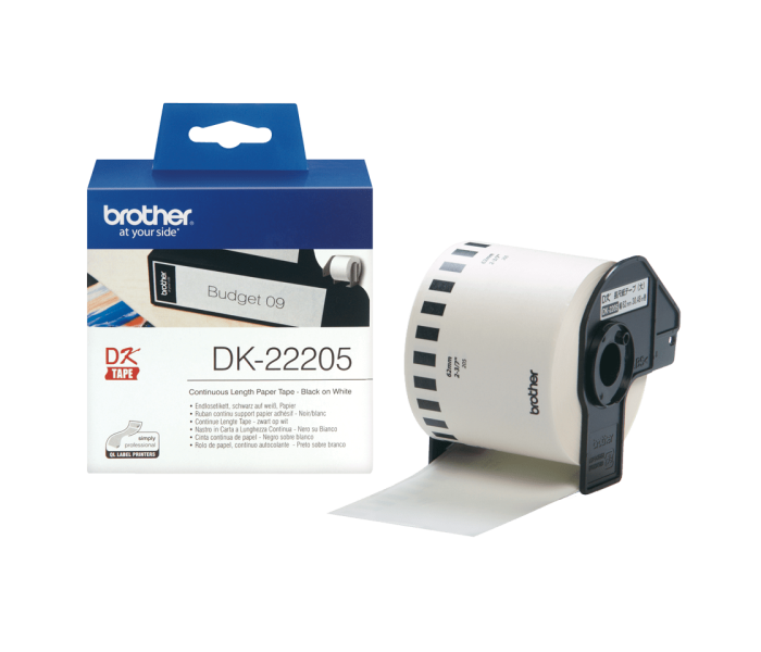 Brother DK-22205 – oryginalna papierowa taśma ciągła 62 mm × 30,48 m DK22205