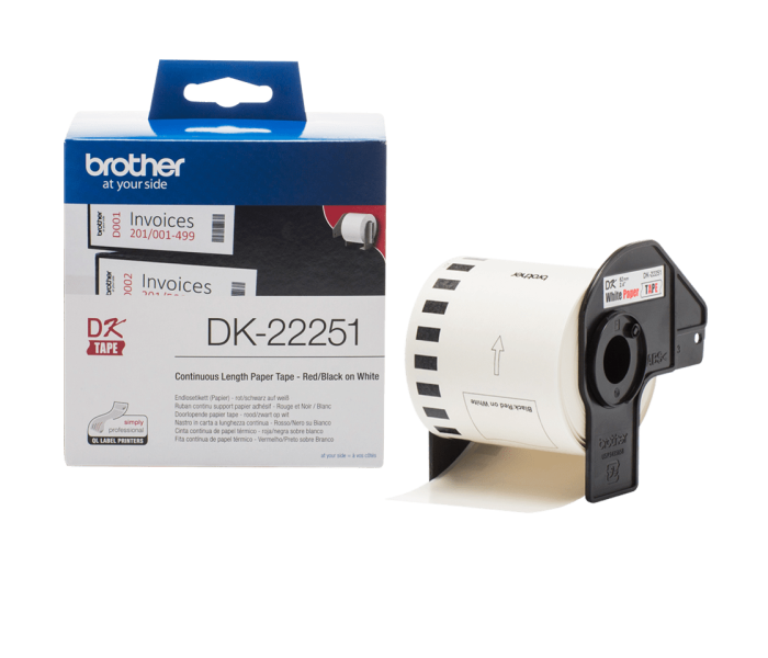 Brother DK-22251 Taśma ciągła 62 mm x 15,24 m czarno-czerwony nadruk do drukarek QL DK22251