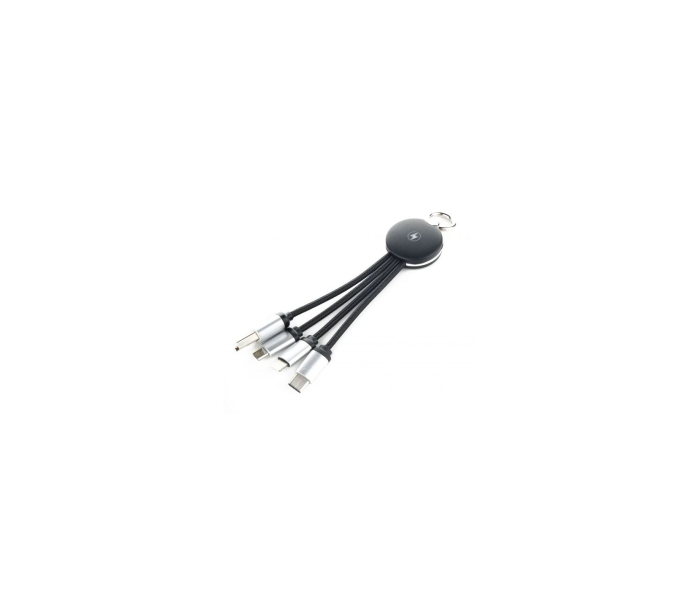 Kabel 3w1 Canon Podświetlane Logo LED USB-C Lightning Micro USB 2A Czarny