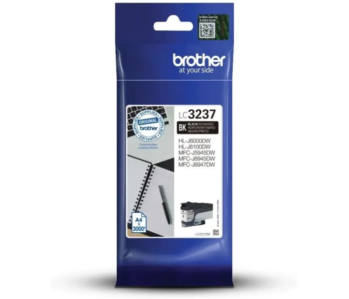 Brother LC3237BK – oryginalny tusz czarny o wydajności do 3000 stron