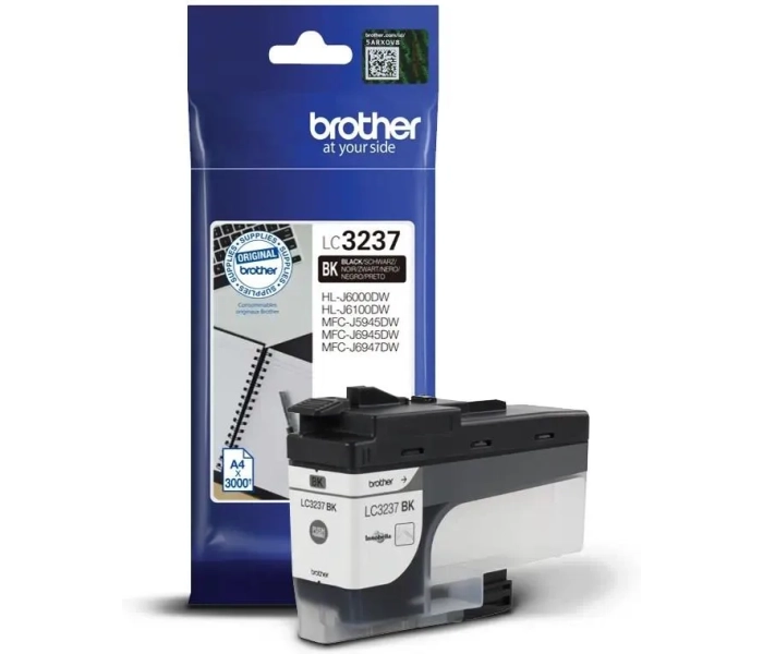 Brother LC3237BK – oryginalny tusz czarny o wydajności do 3000 stron