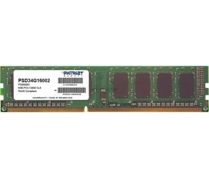 Patriot Signature DDR3 4GB 1600MHz CL11 DIMM PC3-12800 PSD34G16002