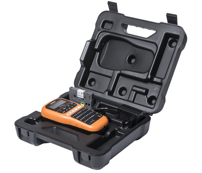 Drukarka etykiet Brother PT-E110VP - PTE110 +TZe-FX221 + walizka + zasilacz PTE110VPYJ1