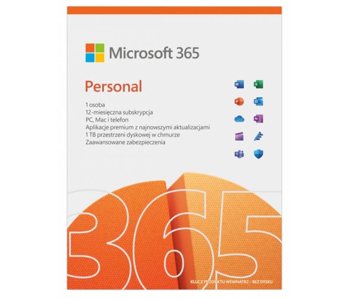 Microsoft 365 Personal PL P10 1Y 1User/5Devices Win/Mac Medialess Box