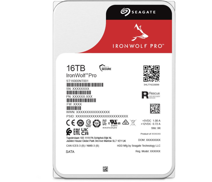 Dysk HDD 16TB Seagate IronWolf Pro 3.5'' 7200RPM SATA III ST16000NT001