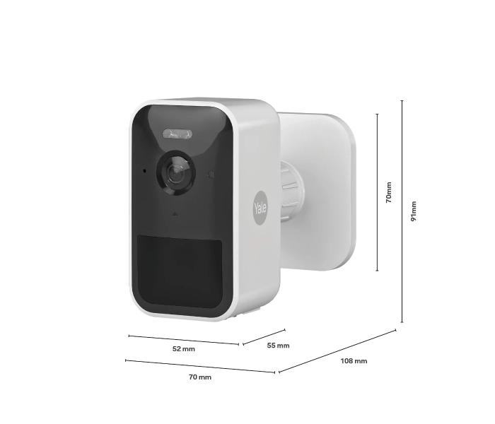 Yale Inteligentna Kamera Zewnętrzna WiFi 1080p IP65 Akumulator SV-OC-1A-W2