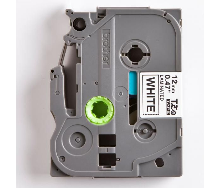 Taśma do drukarki Brother TZe-231 12mm czarny druk na białym laminowana 8m