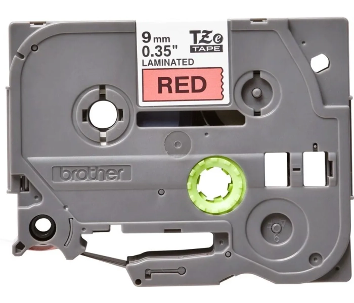 Taśma Brother TZe-421 12mm czarny nadruk czerwone tło 8m do P-touch