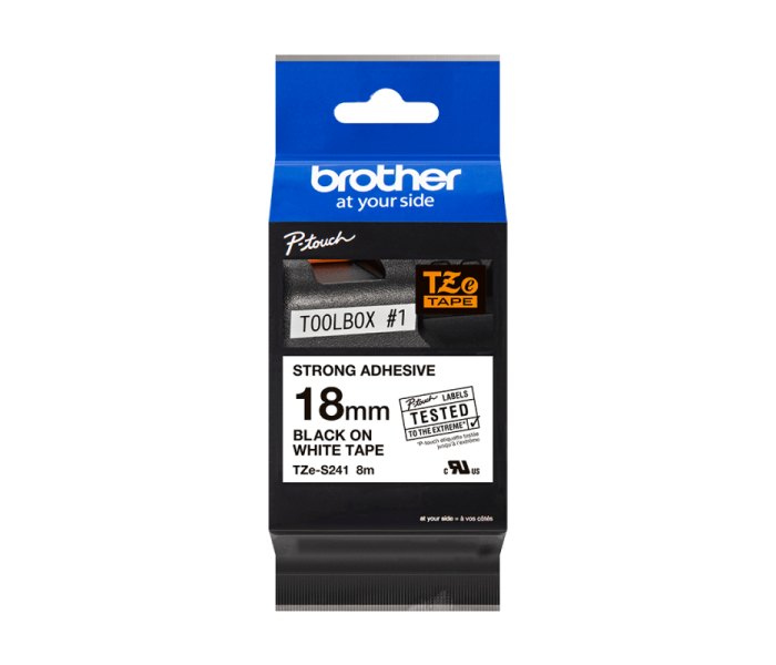 Brother - Taśma czarny druk/biały.pod. lamin.,8m,18mm mk (TZE-S241)