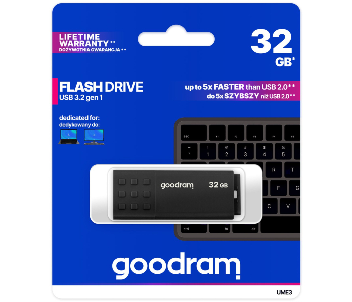 GoodRam UME3 32GB Pendrive USB 3.2 Gen 1 60MB/s Czarny UME3-0320K0R11