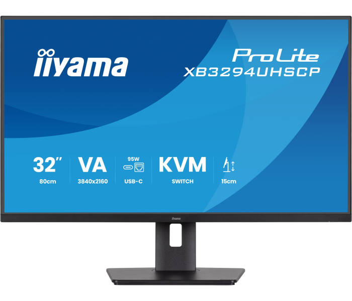 iiyama ProLite XB3294UHSCP-B1 monitor 32" 4K UHD VA USB-C 95W KVM PiP/PbP