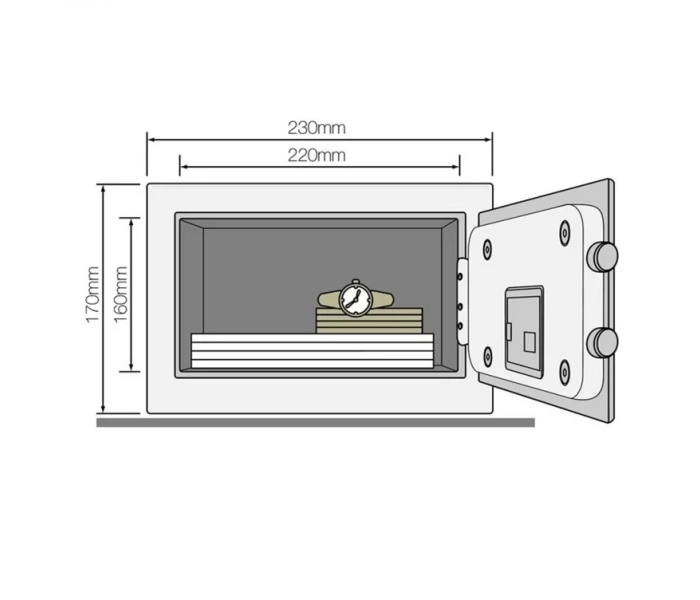 Yale Value Mini YSV/170/DB2 Sejf Elektroniczny Czarny 3,8L 2 Klucze