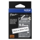 Rurka termokurczliwa Brother HSE 9mm 1.5m czarny druk biały podkład P-touch