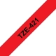 Taśma Brother TZe-421 12mm czarny nadruk czerwone tło 8m do P-touch