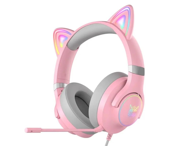 Słuchawki gamingowe X30 kocie uszy różowe (przewodowe)-3430560