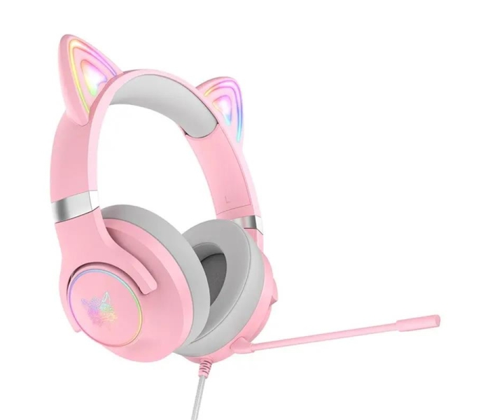 Słuchawki gamingowe X30 kocie uszy różowe (przewodowe)-3430562