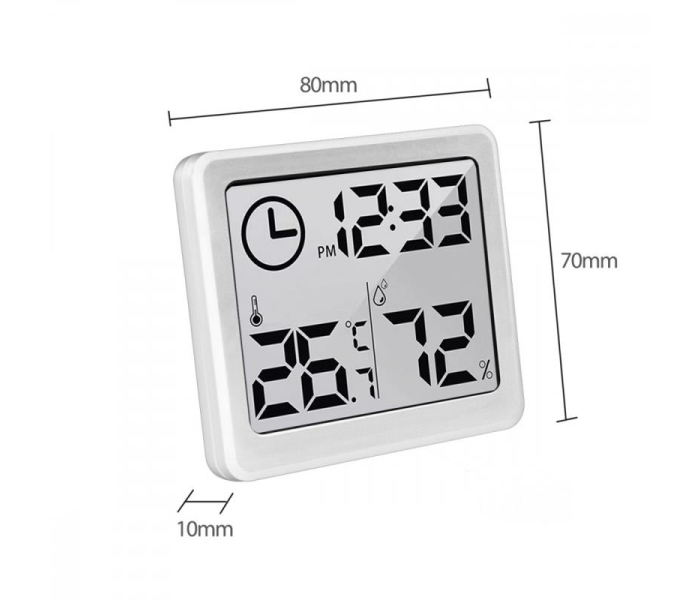 Termometr/higrometr z funkcją zegara GB384W Biały-3435898