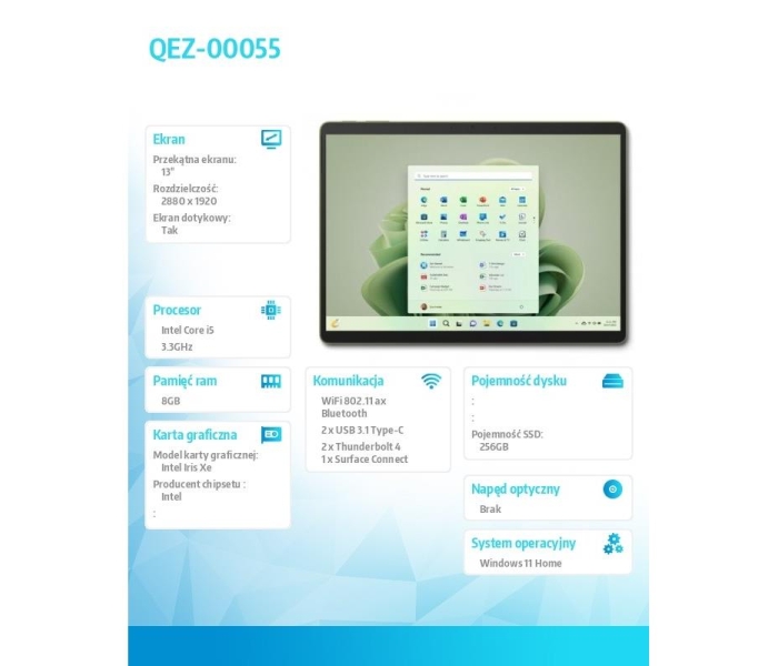 Laptop Surface PRO9 256/i5/8 Forest QEZ-00055 PL-3476413