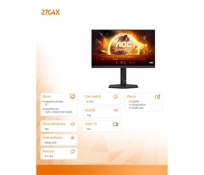 Monitor 27G4X 27 cali IPS 180Hz HDMIx2 DP Pivot Głośniki-3490358
