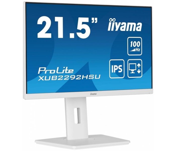 Monitor 21.5 cala ProLite XUB2292HSU-W6 IPS,100Hz,FreeSync,PIVOT,0.4ms,HDMI, DP,4xUSB(3.2),2x2W,HAS(150mm), Biały-3491756