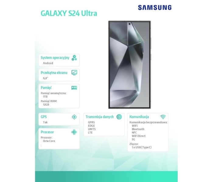Smartfon GALAXY S24Ultra 5G 12GB/1TB Czarny-3500066