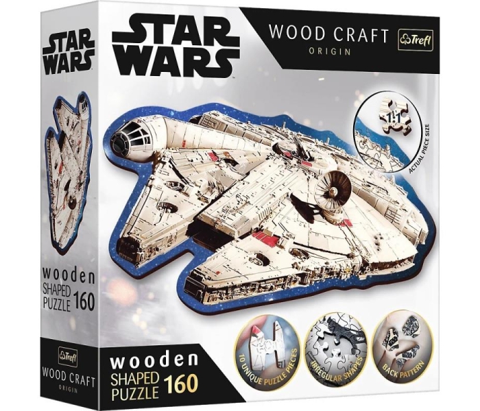 Puzzle drewniane 160 elementów Star Wars Sokół Millennium-3500949