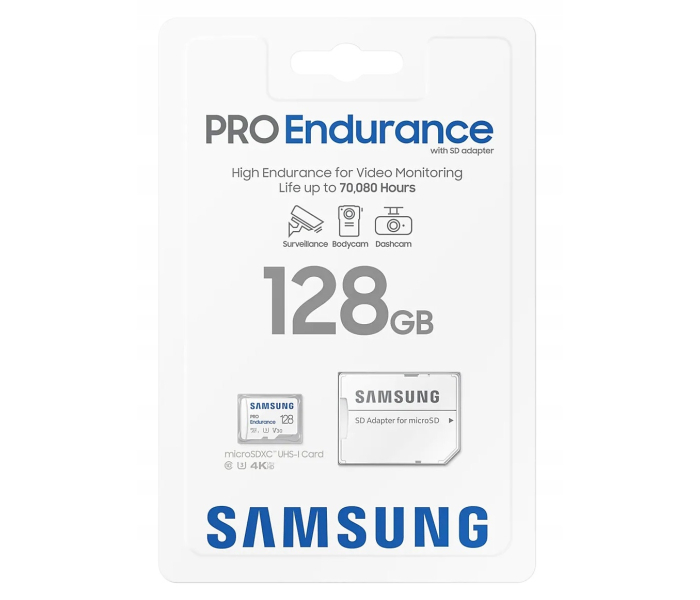 Karta pamięci SDXC Samsung PRO Endurance Flash 128GB Class 10 UHS-I/U3 V30 MB-MJ128KA/EU